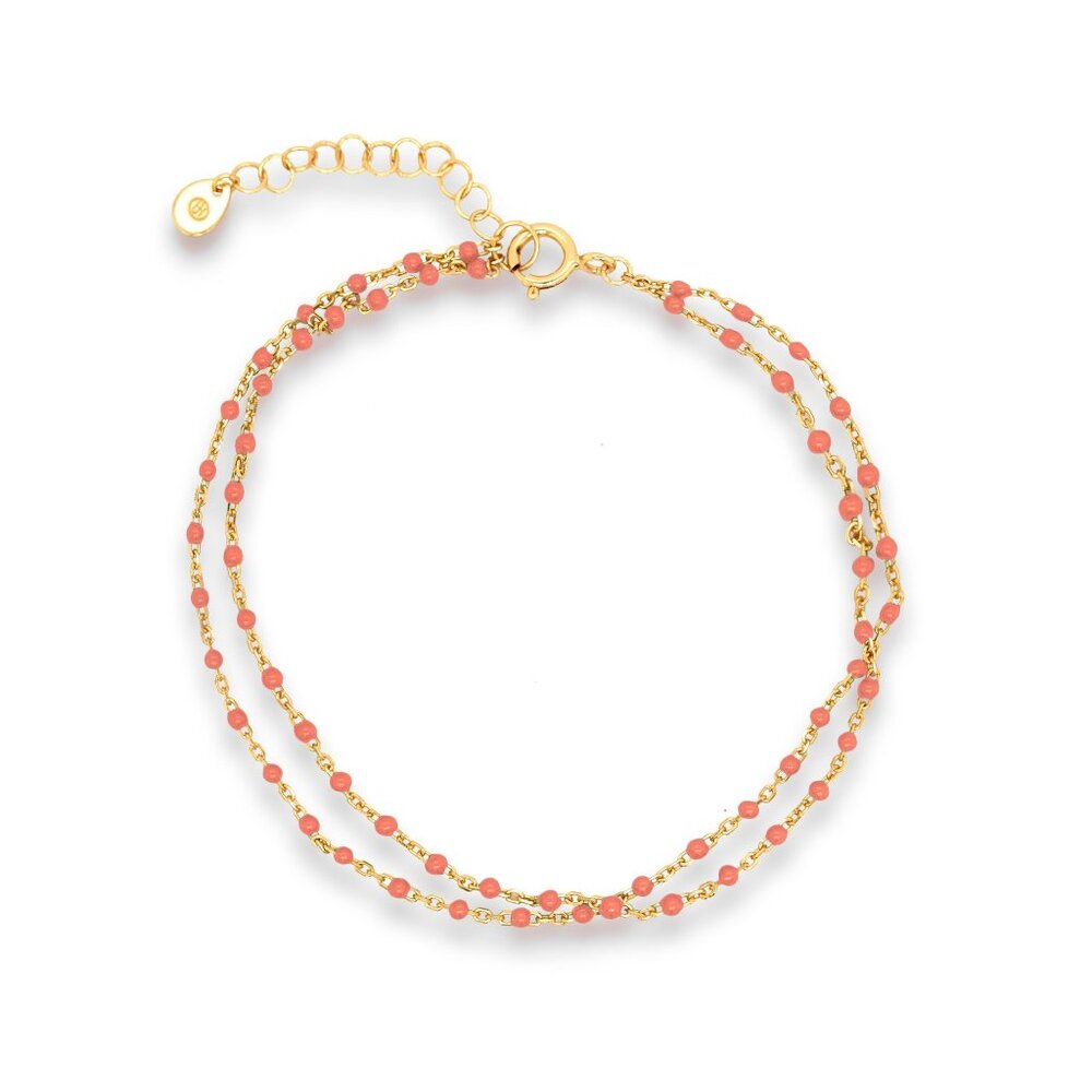 NWT Camilla Beaded Enamel Bracelet // 14kt Gold Vermeil